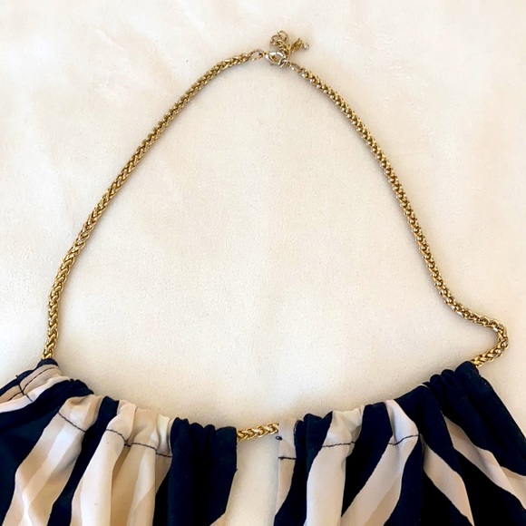 Y2K Express Silky Satin Zebra Print Backless Chain Collar Camisole Halter Top - Picture 4 of 6